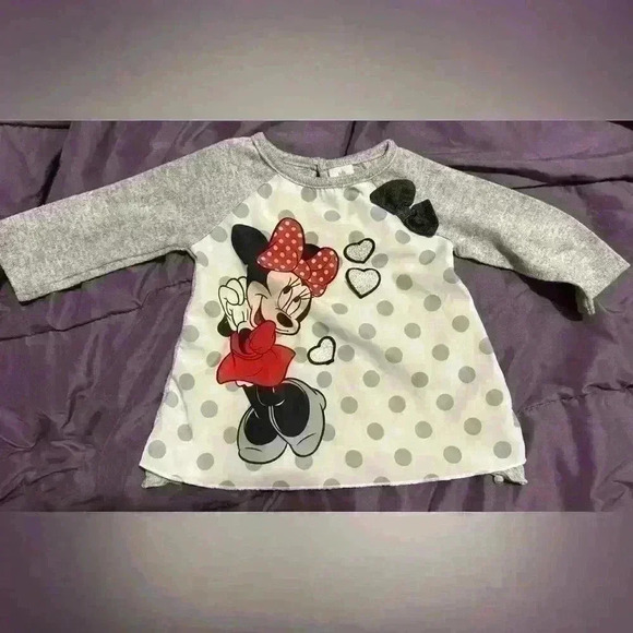 Disney Baby girl long sleeve shirts both 3-6 months mini  mouse - Picture 5 of 8
